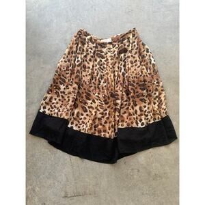 Silk Collection 100% Silk & Sequin Leopard Midi Skirt Size 8